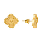 Aretes Trébol Bañados en Oro de 18K