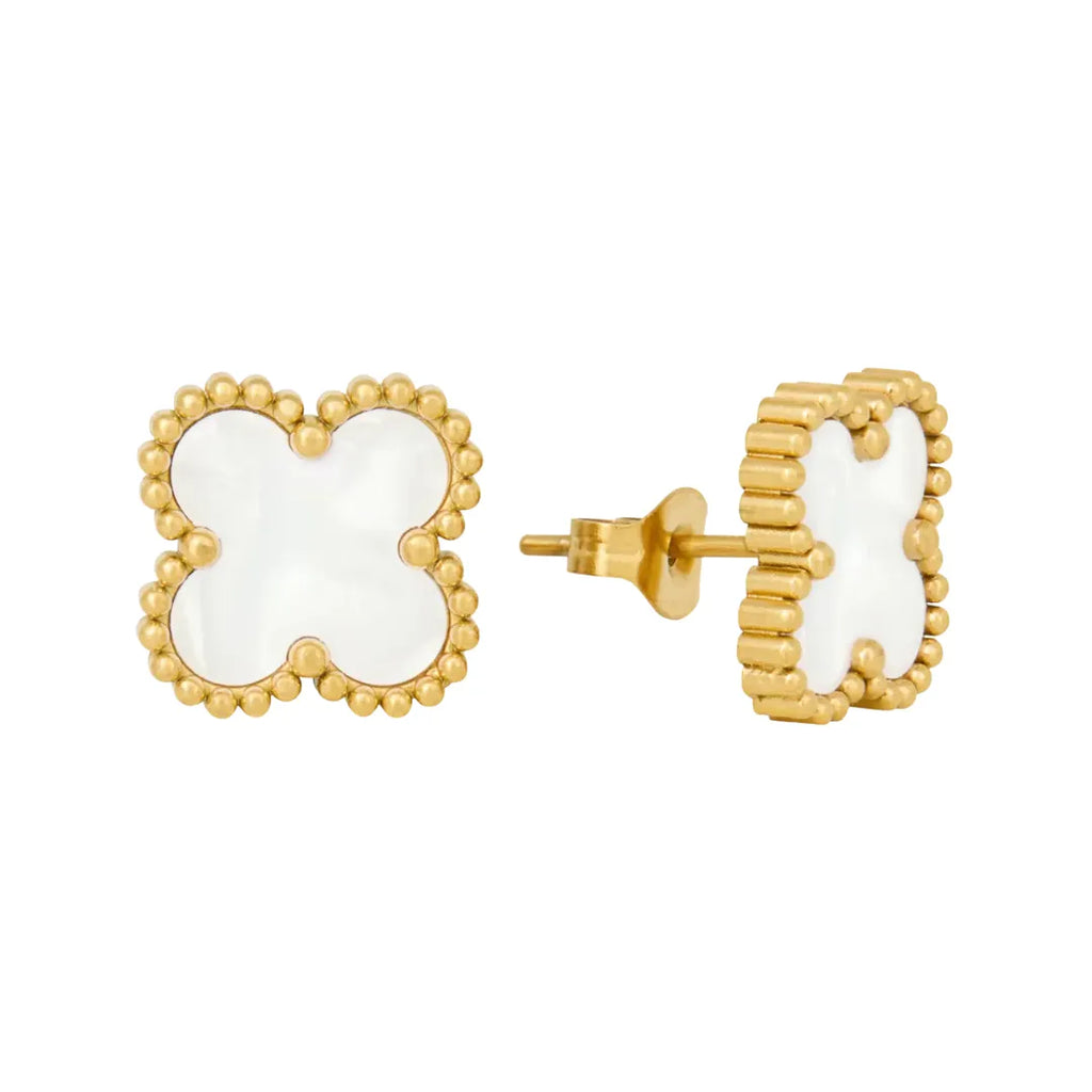 Aretes Trébol Bañados en Oro de 18K
