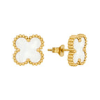 Aretes Trébol Bañados en Oro de 18K