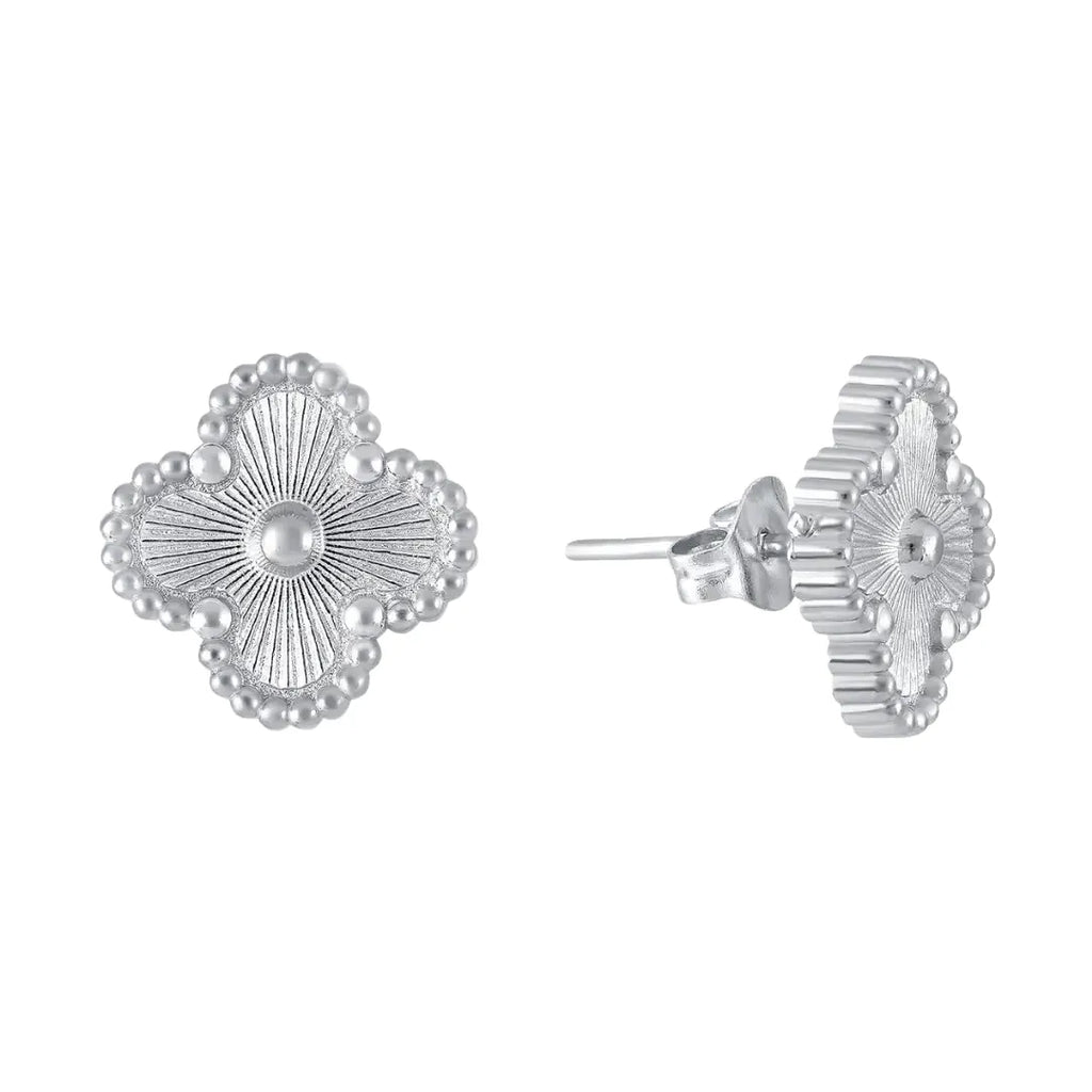 Aretes de Trébol Plateados