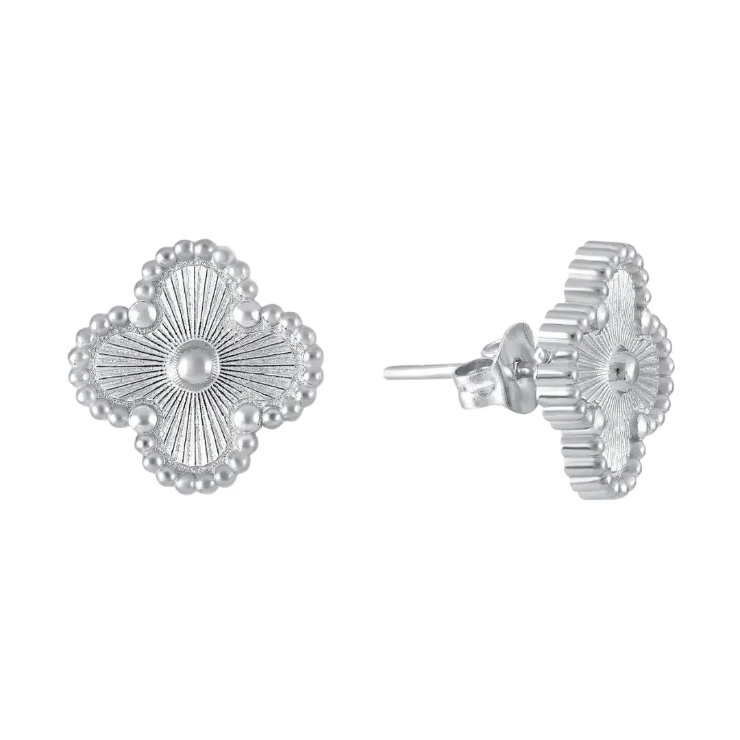 Aretes de Trébol Plateados