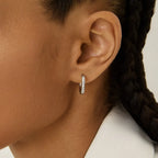 Aretes de Aro con Piedras Brillantes - Plata